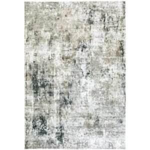Modern Grey Distressed Brown and Teal Runner Rugs image 2