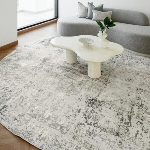 Modern Grey Distressed Round Rugs