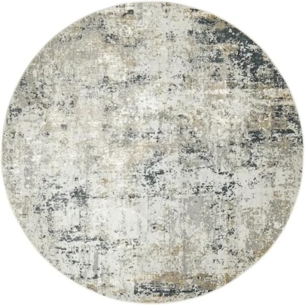 Modern Grey Distressed Round Rugs image 3