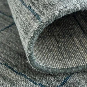 Modern In Solid Grey And Teal Colors Round Rugs image 2