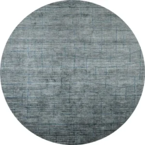 Modern In Solid Grey And Teal Colors Round Rugs image 3