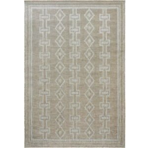 Rug with rustic texture and modern pattern