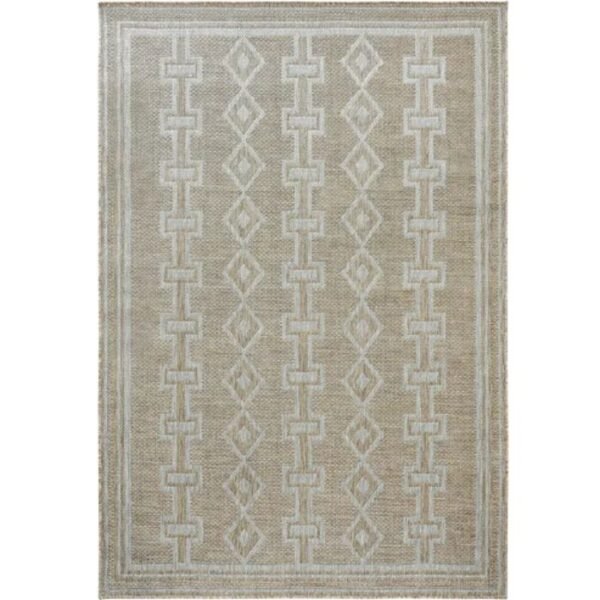 Rug with rustic texture and modern pattern
