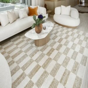 Checkerboard textured rug for modern home