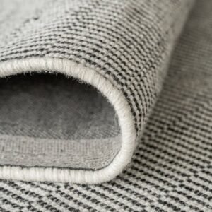 Striped grid floor rug for modern homes