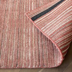 Rug with narrow textured stripe pattern