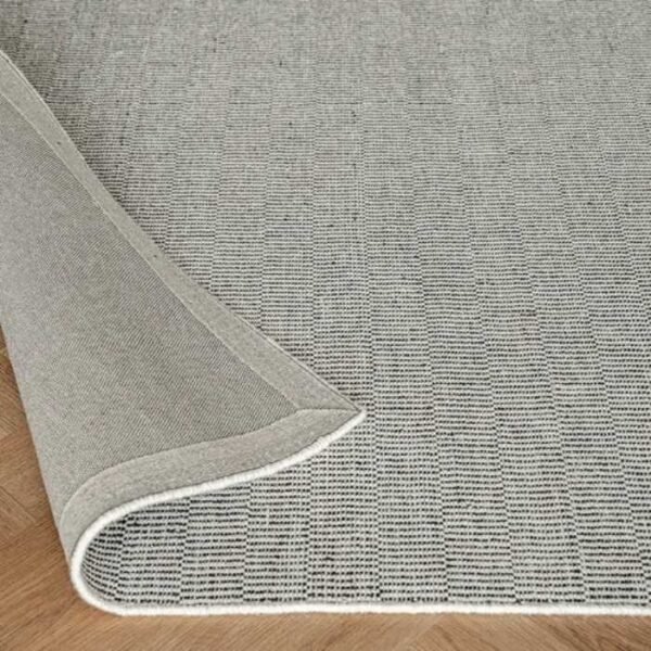 Narrow Stripes Forming Grid Design Rug