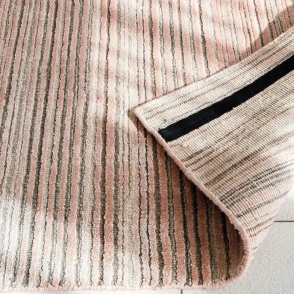 Narrow stripes textured rug in living room