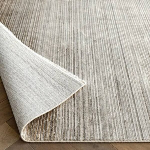 Narrow Stripes Textured Grey Runner Rugs image 3
