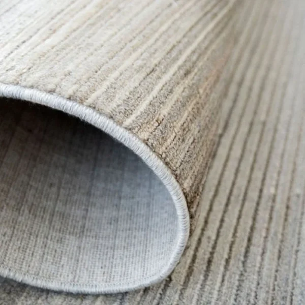 Narrow Stripes Textured Grey Runner Rugs image 4
