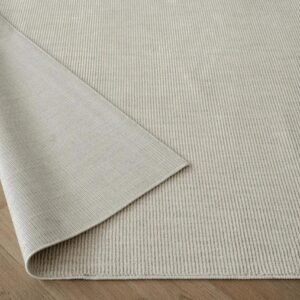 Narrow Textured Stripes Beige Runner Rugs - Image 3