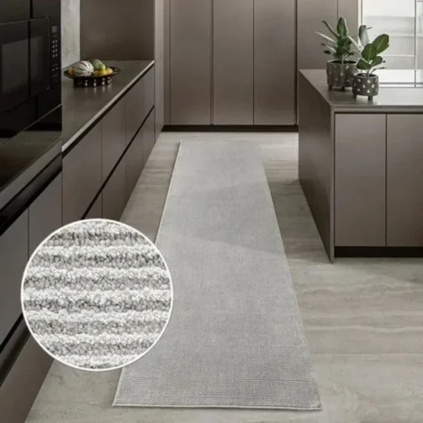 Narrow Textured Stripes Runner Rugs