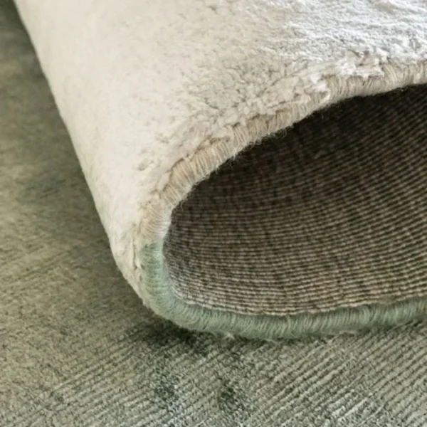 Ombré Effect Design Green and Beige Round Rug image 1