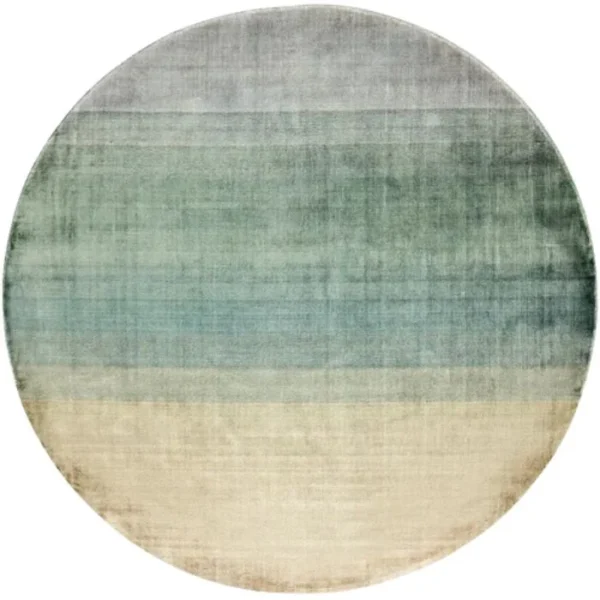 Ombré Effect Design Green and Beige Round Rug image 2