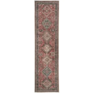 Ornate Border Diamond Pattern Runner Rug image 2