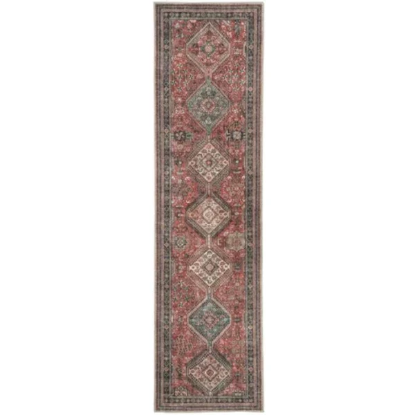 Ornate Border Diamond Pattern Runner Rug image 2