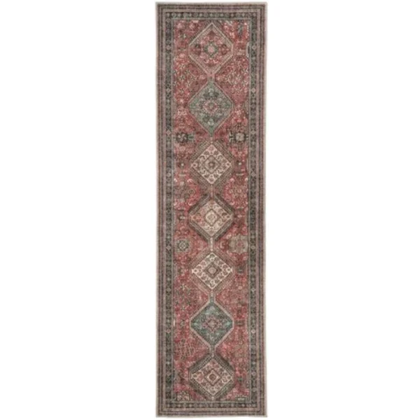 Ornate Border Diamond Pattern Runner Rugs image 2