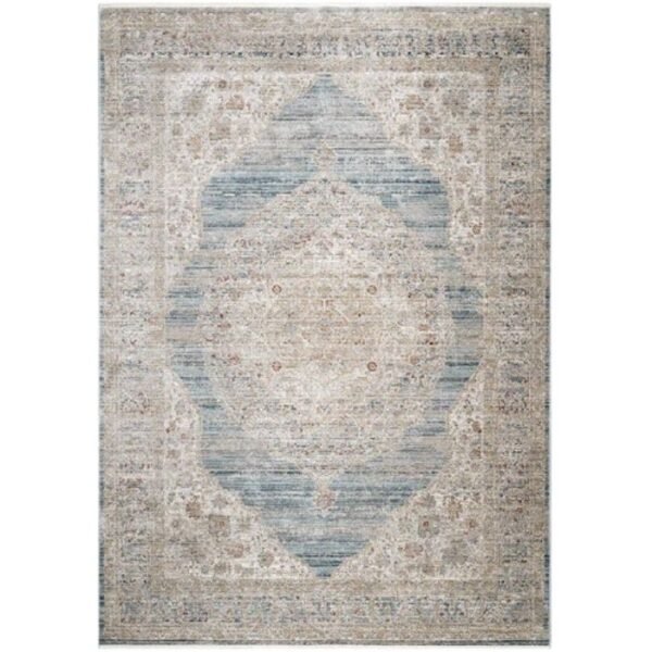 Traditional oriental pattern rug in pale blue