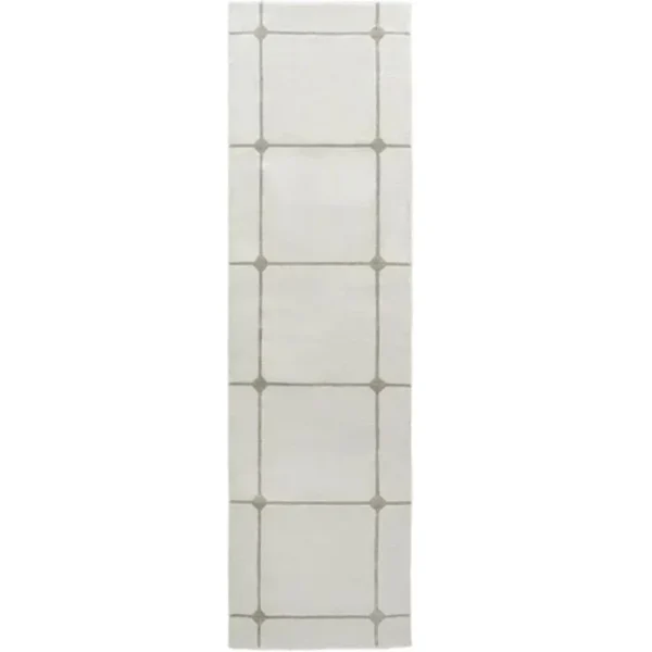 Oversized Grid Line Cream Runner Rug - Image 3