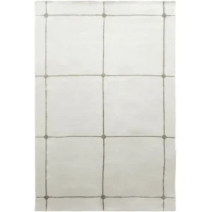 Neutral tone rug with grid layout