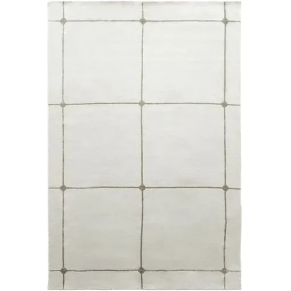 Neutral tone rug with grid layout