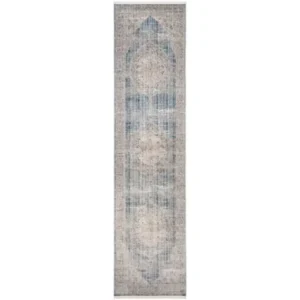 Pale Blue Oriental Runner Rug image 2