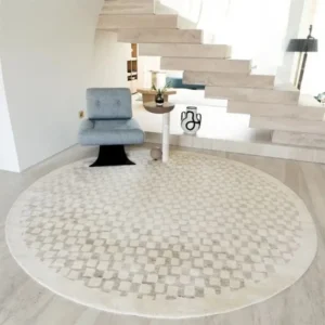 Pattern of Small Squares Modern Round Rugs