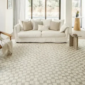 Pattern of Small Squares Modern Rug in Soft Tones