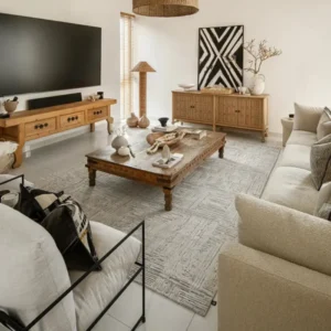 Patterned Square Rectangular Rug