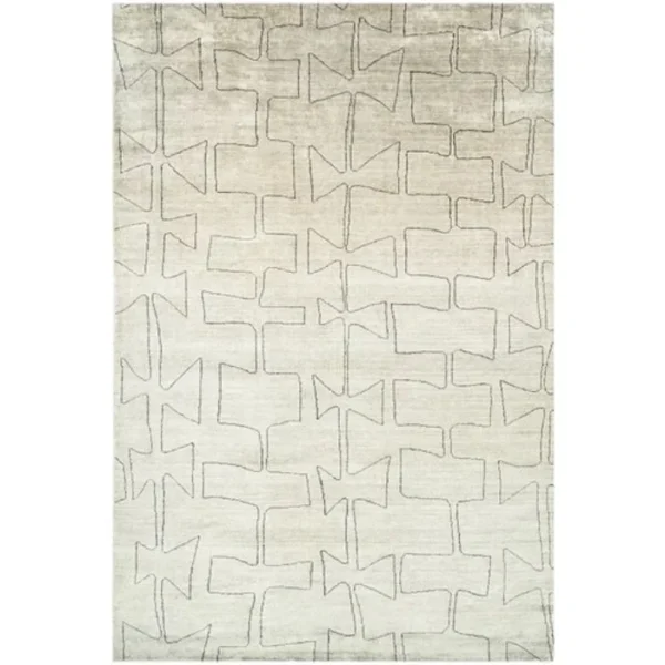 Pearl grey striped pattern rug