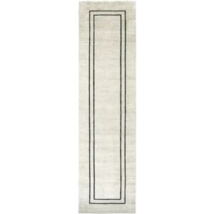 Pearl With Black Bordered Ruuner Rug - Image 3