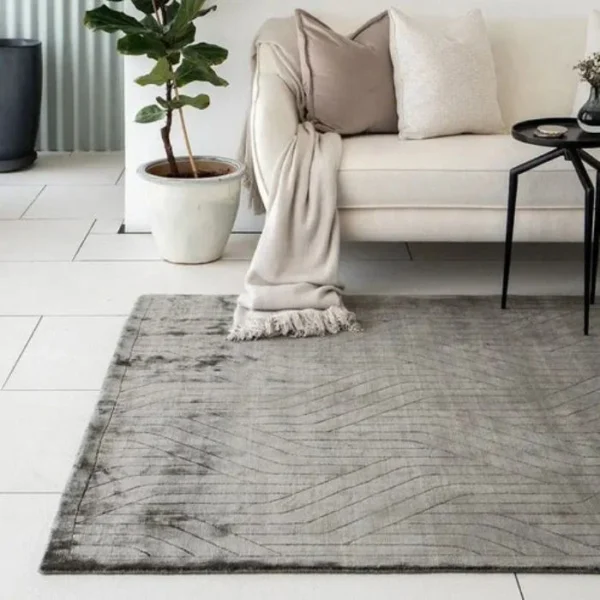 Plaited lines rug in living room