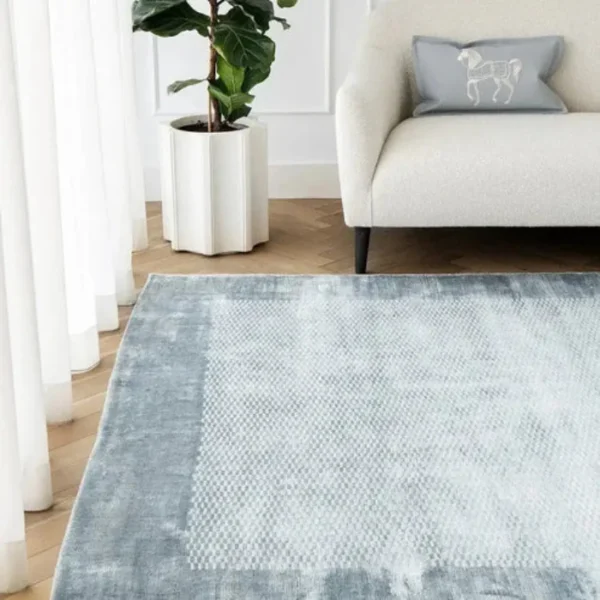 Premium Ice Blue Modern Rug Design