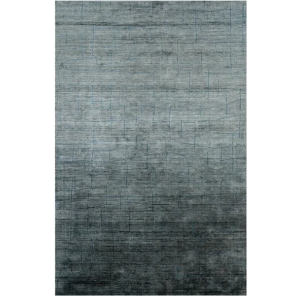 Decorative Modern In Solid Grey And Teal Rug