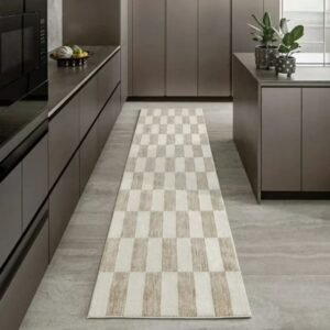 High-quality textured checkerboard rug
