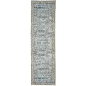 Repeating Medallion Beige Runner Rugs - Image 2