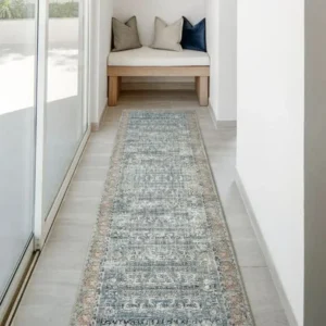 Repeating Medallion Faded Runner Rugs