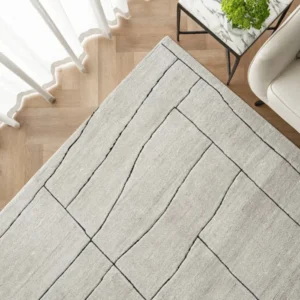 Irregular Line-drawn Rug in modern living room