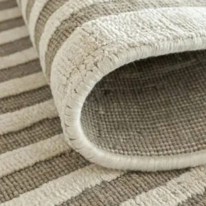 Minimalist 3D striped rug layout