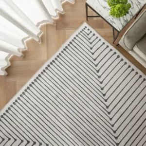 Sleek dining room rug