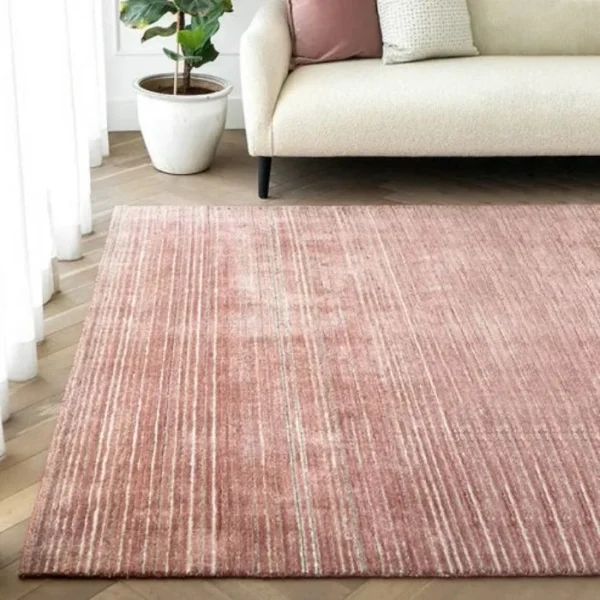 Minimal rug with narrow stripe texture