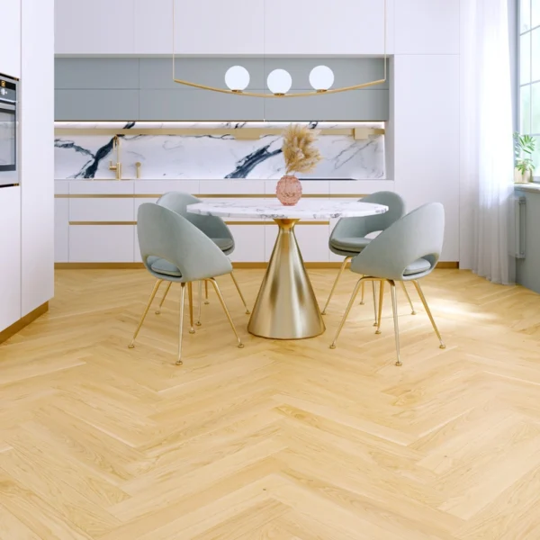 Natural Oak Herringbone Pattern View