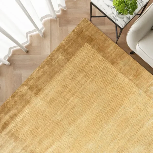 Soft Mesh Pattern Bordered Rug for Rooms