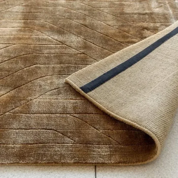 Solid gold area rug texture