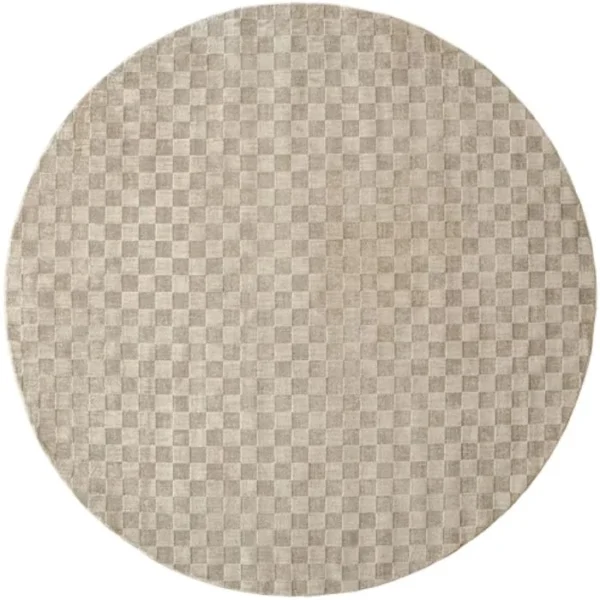 Square Checkerboard Pattern Round Rug image 2