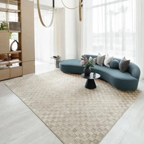 Square checkerboard patterned rug