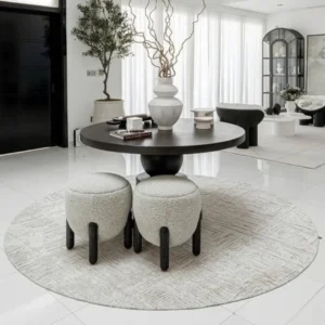 Square and Rectangular Textured Round Rugs