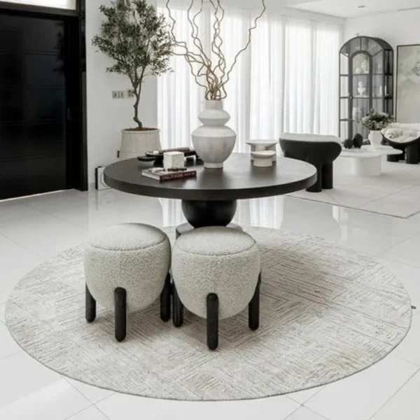 Square and Rectangular Textured Round Rugs