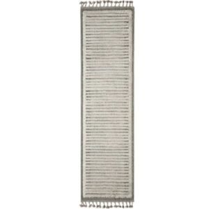 Striped Runner Rug – Contemporary Ivory Pattern image 1