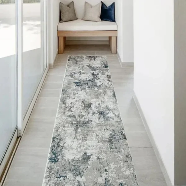 Stripped Base Faded Blurred Runner Rugs